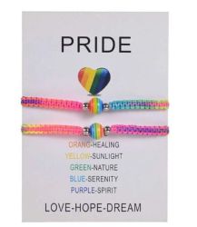 Pride Lgbtq Inspirational Double String Bracelets - Rainbow Beads