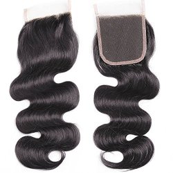 Human Hair Bundles Low Price Beauty Queen Human Hair Top Lace Closure With Baby Hair Raw Peruvian Body Wave 4X4 Closures Frontal Deals 18IN