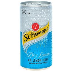 Schweppes Dry Lemon 200ML Can - 6 Pack
