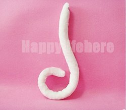 Halloween Lovely Party Anime Cosplay Costume Neko Cat Tail 60CM White Black Only Tail White