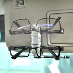 Car Sun Visor Glasses Clip Holder For Dual Sunglasses Eyeglass Card Pen Paper