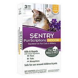Sentry Purrscriptions Cat & Kitten Squeeze-on Flea & Tick Control For Indoor Cats 3 Ct