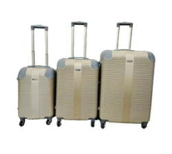 Abs 3PC Luggage Sets -hardshell Lightweight Durable Suitcase With Spinner Wheels Gold