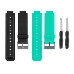 HWHMH Allrun 1PC Replacement Silicone Bands With 2PCS Pin Removal Tools For Garmin Vivoactive No Tracker Replacement Bands Only Black&teal