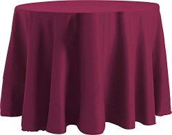 108 Inch Round Tablecloth Flame Retardant Basic Polyester Aubergine
