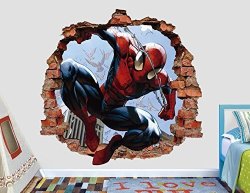 Spider Man Homecoming 3D Smashed Wall Sticker Decal Home Art Mural Marvel J338 