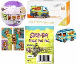 Scooby-doo Classic Mystery Machine Van Id Hw Cars Bundled With MINI Figure & Pet Dog Charm & Bonus Cartoon Stickers 3 Items