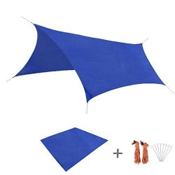 Triwonder Outdoor Waterproof Camping Shelter Footprint Groundsheet Beach Picnic Blanket Mat Dark Blue M+accessories