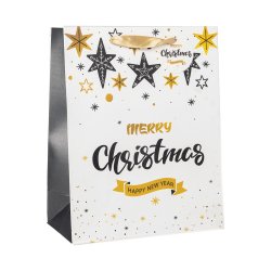 Gift Bag Christmas Hot Stamp Medium 32X26X12CM