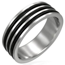 Stainless Steel Striped Ring