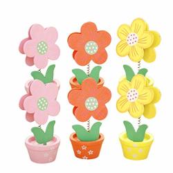 Nuobesty 6PCS Flower Pot Shape Photo Memo Clip Holders Table Number Holders Place Card Holder For Wedding Birthday Party Home Office Table Decoration Assorted Color