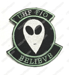 Wg054 Us Navy Uhf F o Ufo Fleet Communications Believe Space Black Ops Patch With Velcro - Green Col