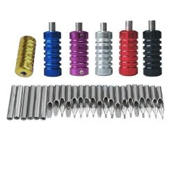 31 Stainless Steel Tattoo Tubes Grips Nozzle Tips Kit