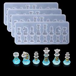 SYWAN 4pcs Chess Pieces Silicone Mold Epoxy Resin Craft Mold,3D  International Chess Silicone Resin Molds for DIY Clay Cake Art Craft Gift  Home