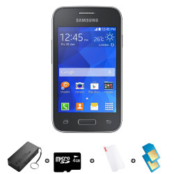Samsung Young 2 4GB 3G - Bundle includes Airtime + 1.2GB Starter Pack + Accessories - Black R1500 Airtime @ R50 pm X 30