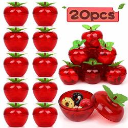 Christmas Wedding Party 20 Pcs Apple Container Toy Filled Plastic Bobbing Apples Christmas Tree Xmas Decorations Baubles Party Wedding Fruit Ornament Teacher Supplies Favors For Kids