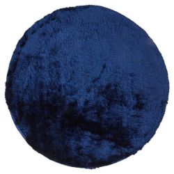 Indochine Contemporary Solid Colour Dark Blue Round