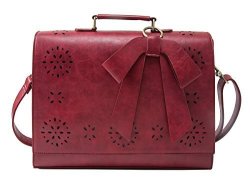 Deals on ECOSUSI Ladies Pu Leather Laptop Bag Briefcase Crossbody Messenger Bags Satchel Purse ...