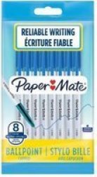 045 Ballpoint Pen With Cap - 1.0MM Blue 8 Pack