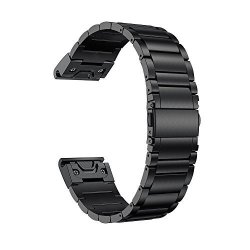 Ldfas Fenix 6S 5S Band 20MM Titanium Metal Quick Fit Watch Strap Compatible For Garmin Fenix 6S 6S PRO 5S 5S PLUS D2 Delta S Black
