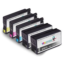 Inkuten Remanufactured Ink Cartridge Replacement For Hp 950XL 951XL 5 Pack Compatible With Hp Officejet Pro 8600 8100 8610 8620 8660 8630 8640 8615 8625 251DW 276DW And 271DW
