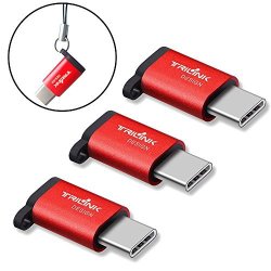 Trilink USB C To Micro USB Adapter 3 Pack Anti-lost Keychain Type C Convert For Moto Z Force LG G5 V20 New Macbook Nexus