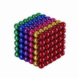 Magnetic Puzzle Cube Brain Teaser Game Magic Balls Sculpture Toy Pendant Necklace Rainbow