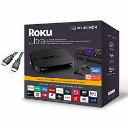 Roku Ultra Streaming Media Player 4K HD HDR Premium Jbl Headphones W ghost Manta 4K HDMI Cable