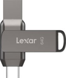 Lexar Jumpdrive D400 64GB 2-IN-1 Dual USB Flash Drive Grey - USB 3.1 Type-c