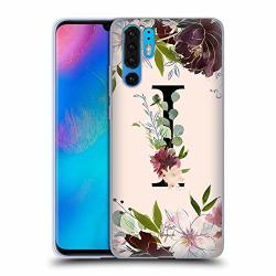 Official Nature Magick Letter I Rose Gold Flowers Monogram 1 Soft Gel Case Compatible For Huawei P30 Pro