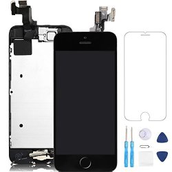 Screen Replacement For Iphone 5S Black Lcd Display 3D Touch Digitizer Frame Assembly Full Repair Kit With Home Button Proximity Sensor Ear Speaker Front