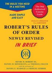 Robert's Rules of Order Paperback, revised ed in brief