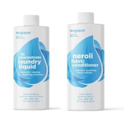 Natural Laundry Washing Pack 1 X Neroli Fabric Liquid Softener 1 Litre And 1 X Natural 3X Concentrate Laundry Washing Liquid 1 Litre