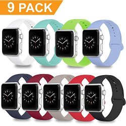 Dobstfy Band For Apple Watch 38MM 42MM Iwatch Bands Soft Silicone Replacement Strap Sport Band For Apple Watch Series 3 2 1 Nike+ Edition