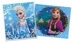 FROZEN Disney Pack Of 2 48 Piece Jigsaw Puzzles Featuring Disney Characters Princess Anna And Princess Elsa Puzzels Puzzles Measure 9.125 By 10.375