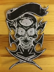 Biker Pirate Scull Badge Patch