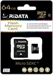 RIDATA 64GB Micro Sd Card And Adapter - Class 10