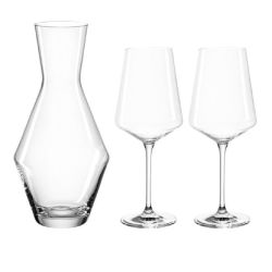 White Wine Glasses And Carafe Set Puccini Teqton Glass - 3 Pieces