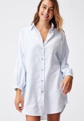 Cotton On Warm Flannel Sleep Shirt Nightie - Pyjama Stripe
