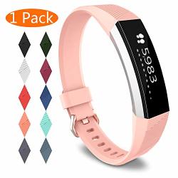 Kingacc Compatible Replacement Bands For Fitbit Alta Hr Fitbit Alta Silicone Fitbit Alta Hr Band Alta Band Buckle Wristband Strap Women Men 1-PACK Khaki Small