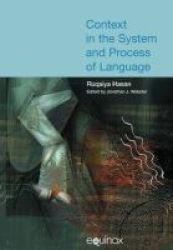 Context In The System And Process Of Language Paperback New