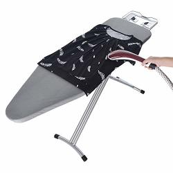 Home Luxury Ironing Board - Vmree Extra Wide 48X15" Steam Iron Rest Adjustable Height With Sleeve Board T-leg Foldable Natural Cotton Grey Pattern Cover Grey