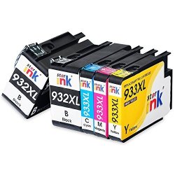 932XL 933XL Ink Cartridge Starink 5 Pack High Yield Replacement For Hp 932 933 Work With Officejet 6600 6700 7612 6100 7610 7110 Printer 2 Black 1 Cyan 1 Magenta 1 Yellow
