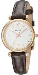 Fossil Women's Carlie MINI Stainless Steel And Leather Quartz Watch ES4472