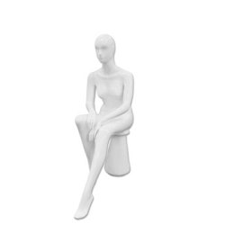 Fibreglass White Sitting Female Mannequin