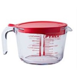 - 1 Litre Classic Glass Measuring Jug With Lid