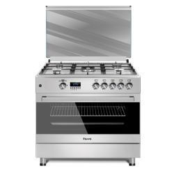 Ferre 5 Gas Burner With Wok Gas Oven - Stainless Steel