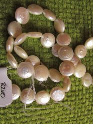 10 Mm Coin Freshwater Pearls. White Color. 40 Cm Long String. Good Quality.