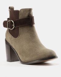 ALK Jeep Heeled Ankle Boots Olive