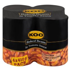 Koo Baked Beans In Tomato Sauce 4 X 410G